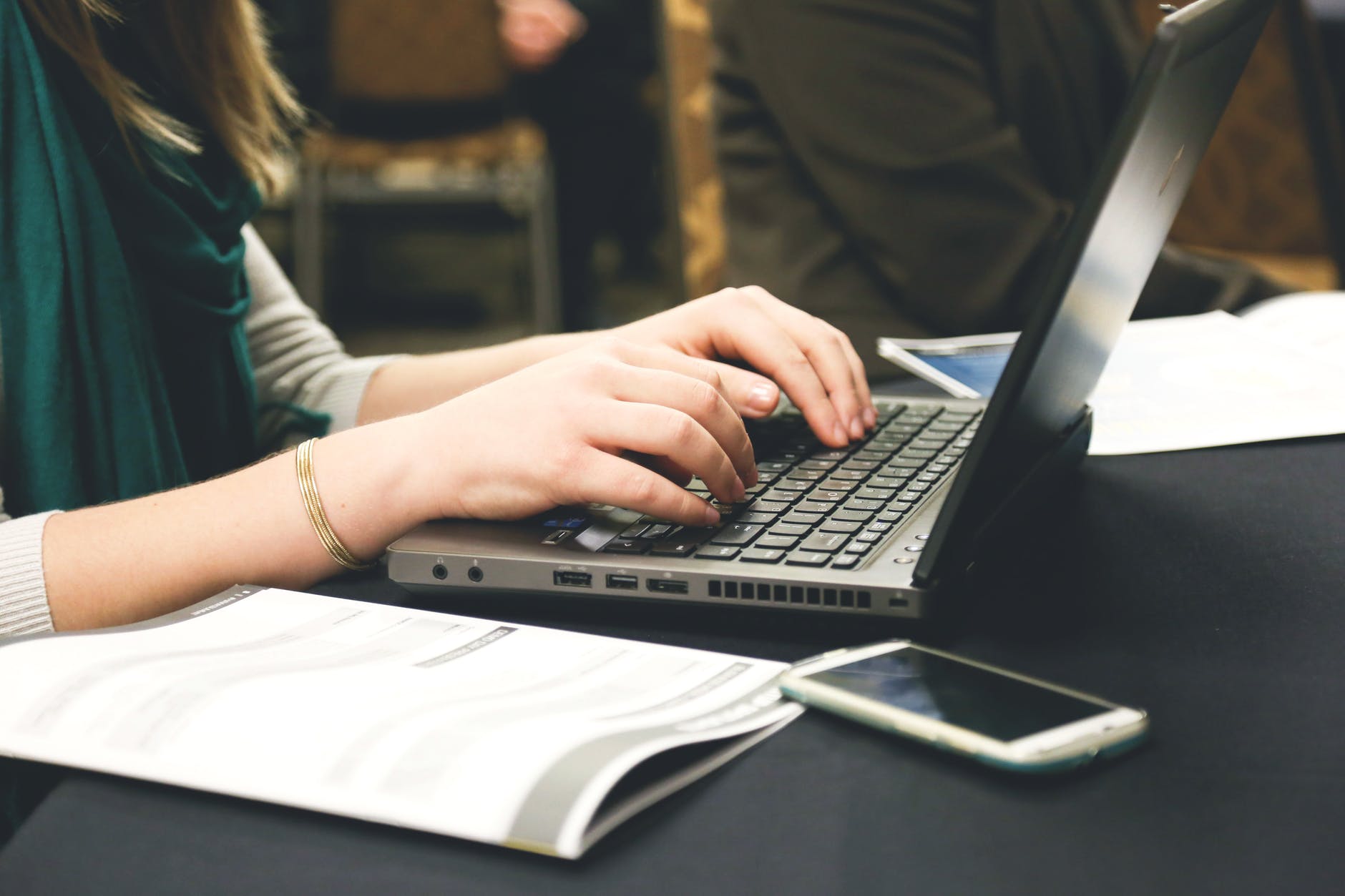 woman typing writing programming